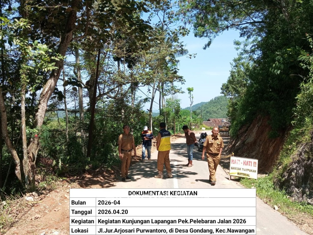 Foto : Proyek Pelebaran Jalan Arjosari-Nawangan-Purwantoro Capai 10 Persen, Selasa (05/5/2026).